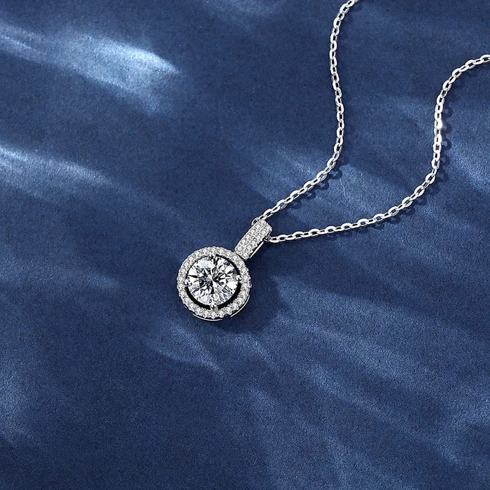 Mystic Flavia Berlin Solitaire MOISSANITE Princess Necklace Necklaces