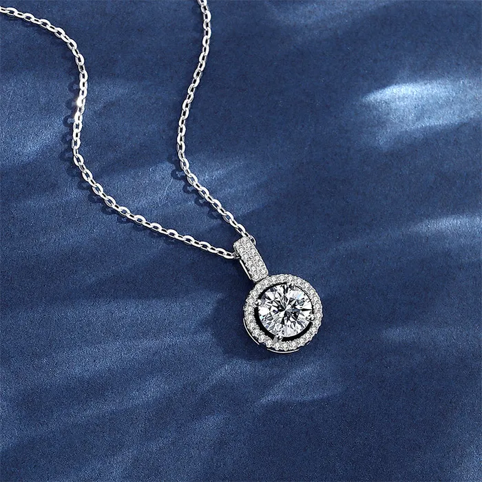 Mystic Flavia Berlin Solitaire MOISSANITE Princess Necklace Necklaces