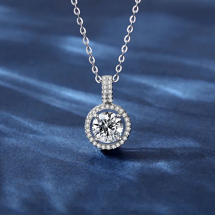 Mystic Flavia Berlin Solitaire MOISSANITE Princess Necklace Necklaces