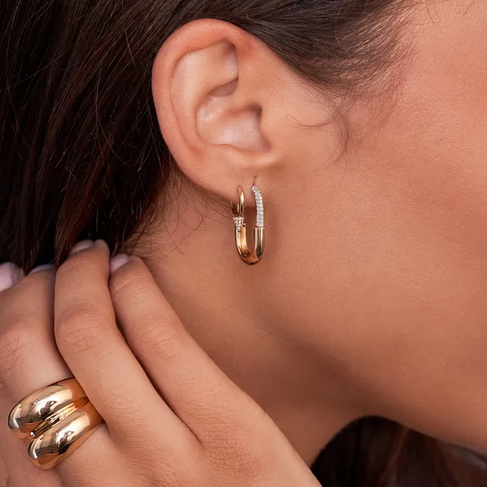 Earrings NicoleHD Jewelry Gold And Diamond Spike Earring