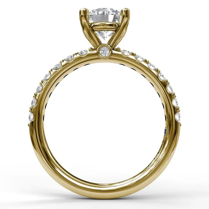 Rings FANA Classic Pave Round Cut Engagement Ring
