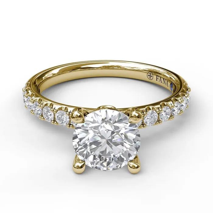 Rings FANA Classic Pave Round Cut Engagement Ring