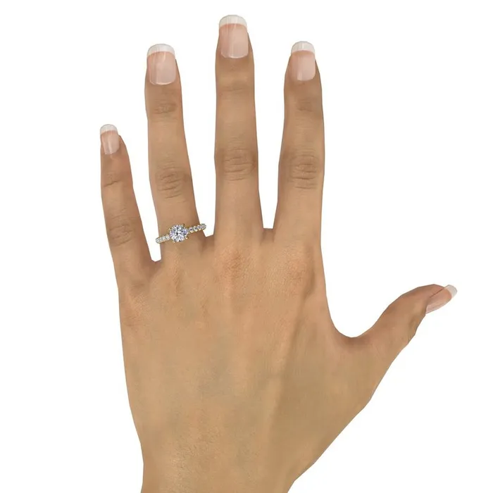 Rings FANA Classic Pave Round Cut Engagement Ring
