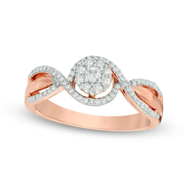 025 CT TW Natural Diamond Frame Promise Ring in Solid 10K Rose Gold Goldia Rings 025 CT TW Natural Diamond Frame Promise Ring in Solid 10K Rose Gold Goldia Rings