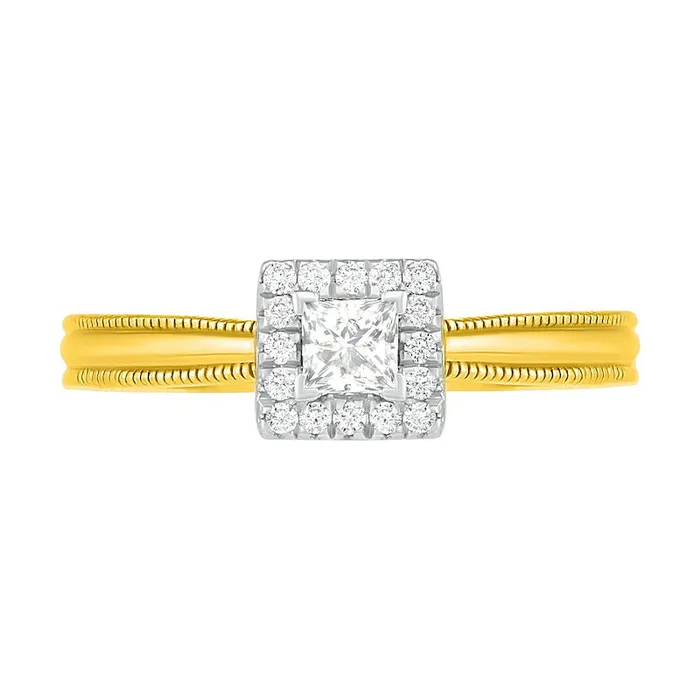 033 CT TW PrincessCut Natural Diamond Frame Antique VintageStyle Bridal Engagement Ring Set in Solid 10K Yellow Gold Goldia Rings 033 CT TW PrincessCut Natural Diamond Frame Antique VintageStyle Bridal Engagement Ring Set in Solid 10K Yellow Gold Goldia Rings