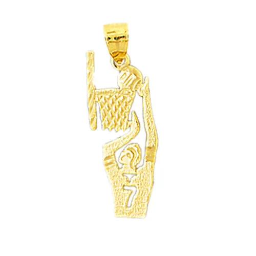 14K Gold 7 Basketball Charm Goldia Charm Necklaces