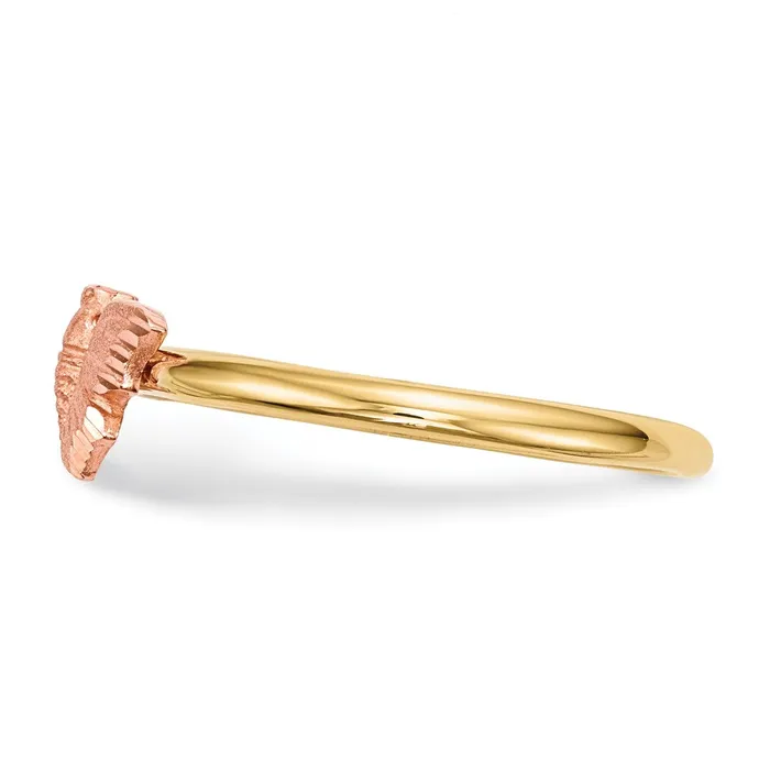 14k TwoTone Gold Polished and Satin Butterfly Ring Goldia Rings