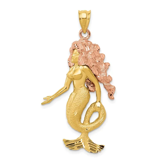 14k Twotone Gold Twotone Gold Mermaid Charm Goldia Rings