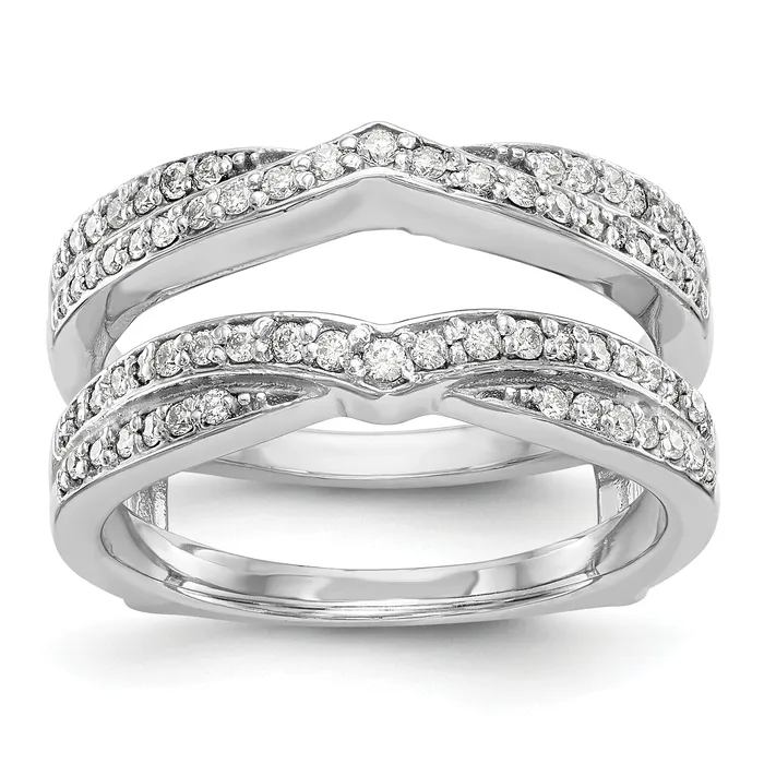 14k White Gold 12 Ct Lab Grown Diamond VSSI G Ring Guard Goldia Rings