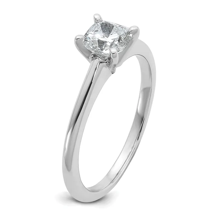 14k White Gold 34 Ct Lab Grown Diamond VSSI G Cushion Solitare Engagement Ring Goldia Rings