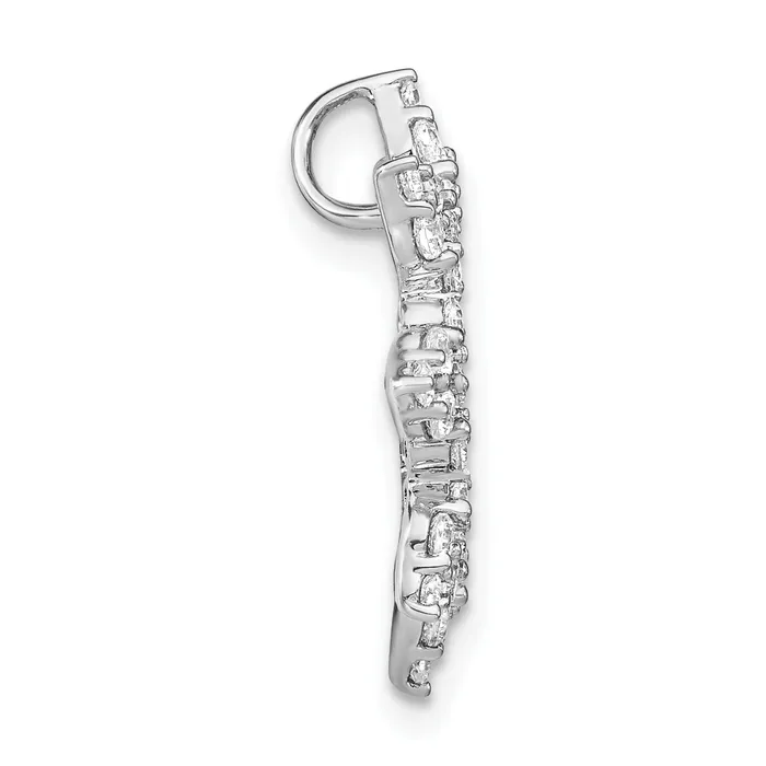 14k White Gold 34 Ct Lab Grown Diamond VSSI G Fashion Circle Chain Slide Pendant Goldia Necklaces