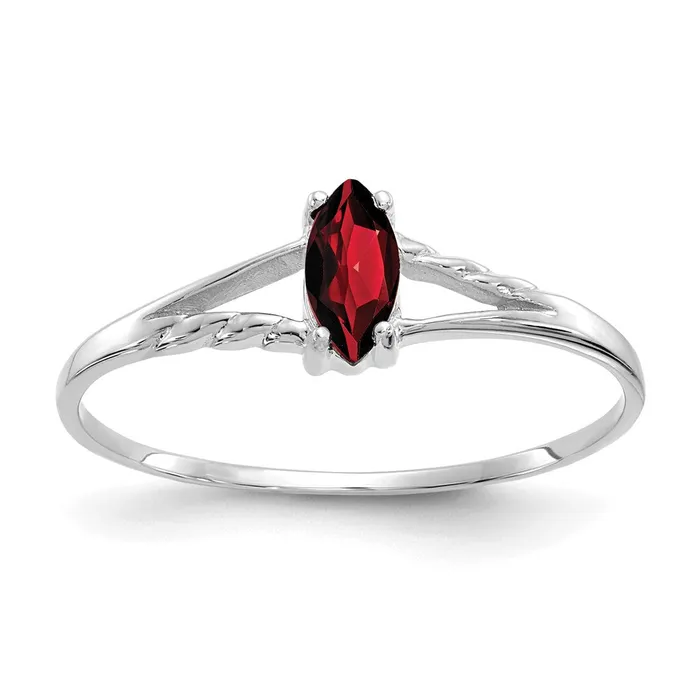 14k White Gold Garnet Birthstone Ring Goldia Rings