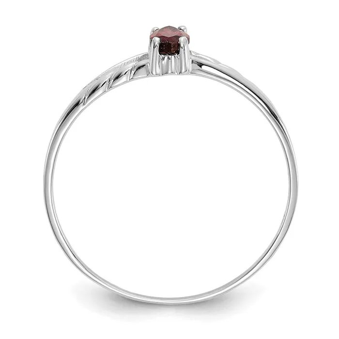 14k White Gold Garnet Birthstone Ring Goldia Rings