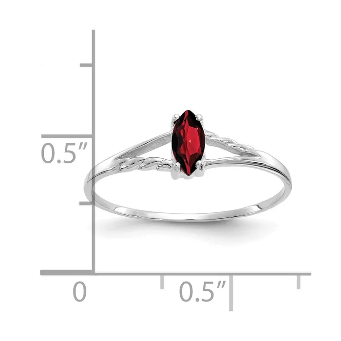 14k White Gold Garnet Birthstone Ring Goldia Rings