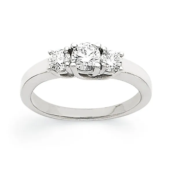 14k White Gold VS Diamond three stone ring Goldiacom Rings