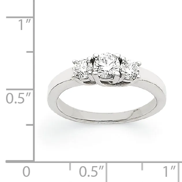 14k White Gold VS Diamond three stone ring Goldiacom Rings