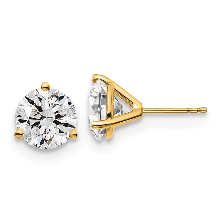 14k Yellow Gold 5 ctw Certified Lab Grown Diamond VSSI G Round 3 Prong Heavy Wt Stud Earrings Goldia Earrings 14k Yellow Gold 5 ctw Certified Lab Grown Diamond VSSI G Round 3 Prong Heavy Wt Stud Earrings Goldia Earrings