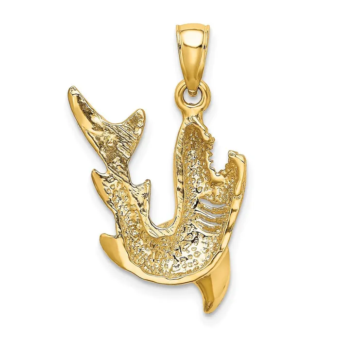Charm Necklaces Goldia 14k Yellow Gold 2D Polished Shark Charm