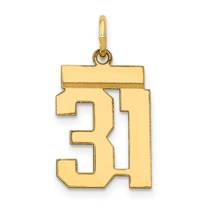 Charm Necklaces Goldia 14k Yellow Gold Small Polished Number 31 Charm