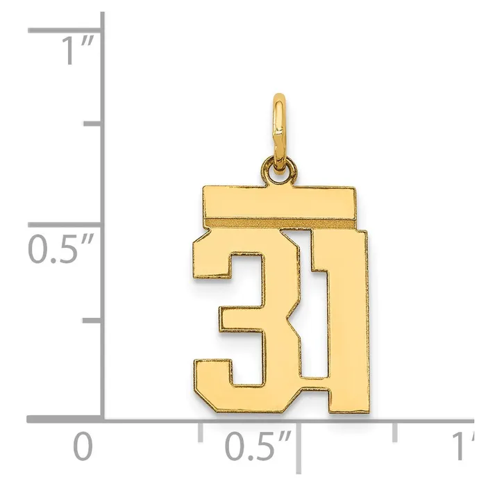Charm Necklaces Goldia 14k Yellow Gold Small Polished Number 31 Charm