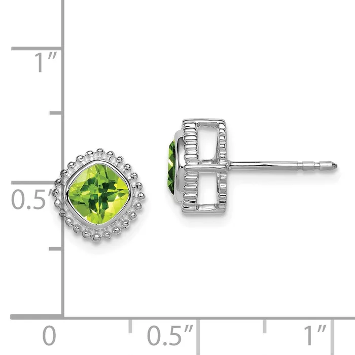 Earrings Goldia 14k White Gold Cushion Peridot Earrings