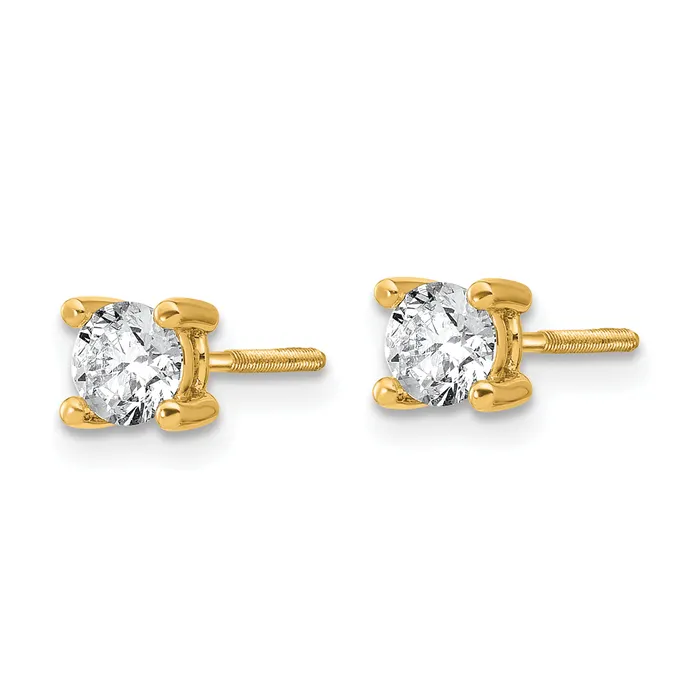 Earrings Goldia 14k Yellow Gold 23 ctw Lab Grown Diamond VSSI G Round 4 Prong Heavy Wt Screwback Stud Earrings