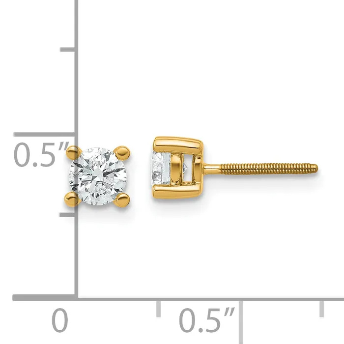Earrings Goldia 14k Yellow Gold 23 ctw Lab Grown Diamond VSSI G Round 4 Prong Heavy Wt Screwback Stud Earrings