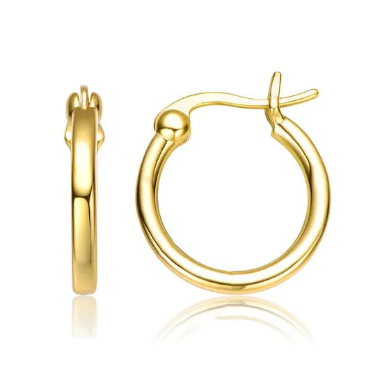 Earrings JMS always Original Megan Walford Sterling Silver 14K Gold Plated Clear Cubic Zirconia Hoop Saddle Back Earrings Earrings JMS always Original Megan Walford Sterling Silver 14K Gold Plated Clear Cubic Zirconia Hoop Saddle Back Earrings