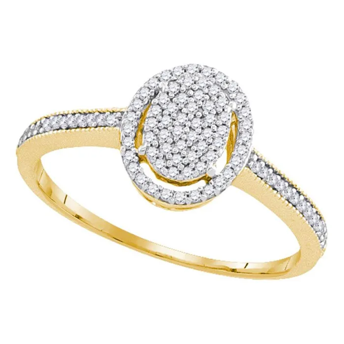 gndatlanta Rings 10k Yellow Gold Diamond Oval Frame Cluster Bridal Engagement Ring 15 Cttw gndatlanta Rings 10k Yellow Gold Diamond Oval Frame Cluster Bridal Engagement Ring 15 Cttw