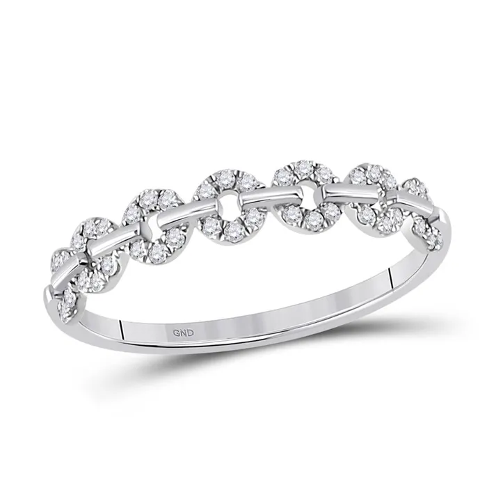 gndatlanta Rings 14k White Gold Round Diamond Stackable Band Ring 16 Cttw