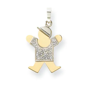 goldiaca Rings 14k Two tone A Diamond kid pendant