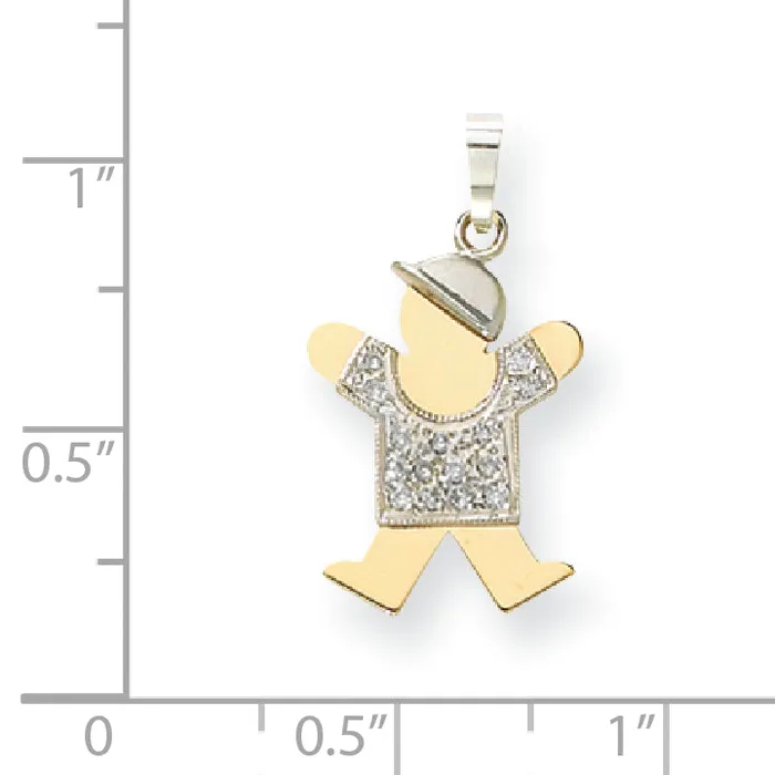 goldiaca Rings 14k Two tone A Diamond kid pendant