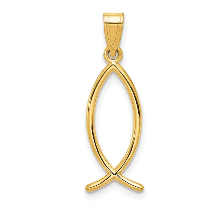 Goldia Charm Necklaces 14k Yellow Gold Ichthus Fish Charm