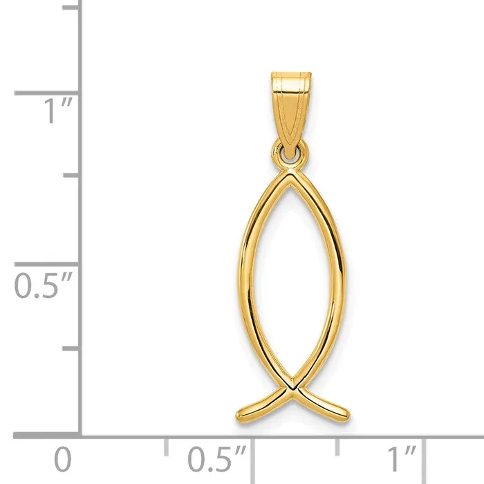 Goldia Charm Necklaces 14k Yellow Gold Ichthus Fish Charm