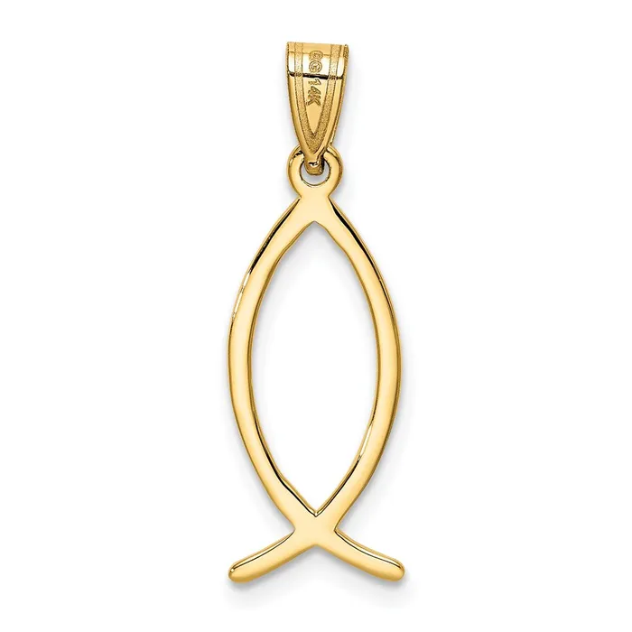 Goldia Charm Necklaces 14k Yellow Gold Ichthus Fish Charm