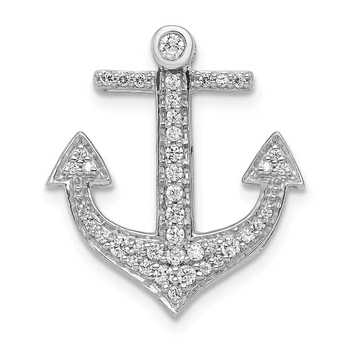 Goldia Necklaces 14k White Gold 14ct Real Diamond Anchor Chain Slide