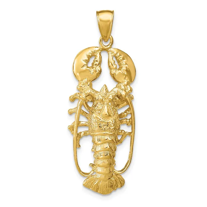 Goldia Necklaces 14k Yellow Gold 3D Lobster Pendant