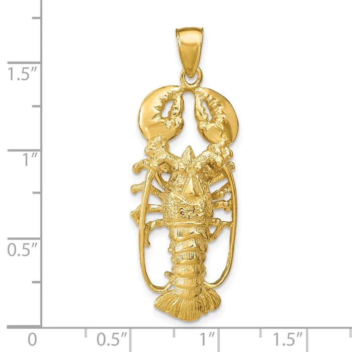 Goldia Necklaces 14k Yellow Gold 3D Lobster Pendant