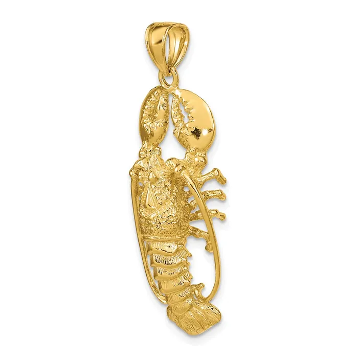 Goldia Necklaces 14k Yellow Gold 3D Lobster Pendant