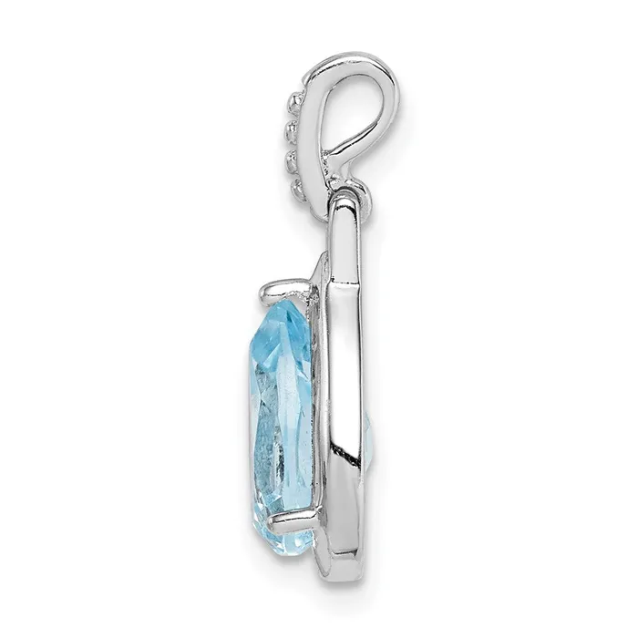 Goldia Necklaces Sterling Silver Rhodiumplated Blue Topaz Teardrop Pendant