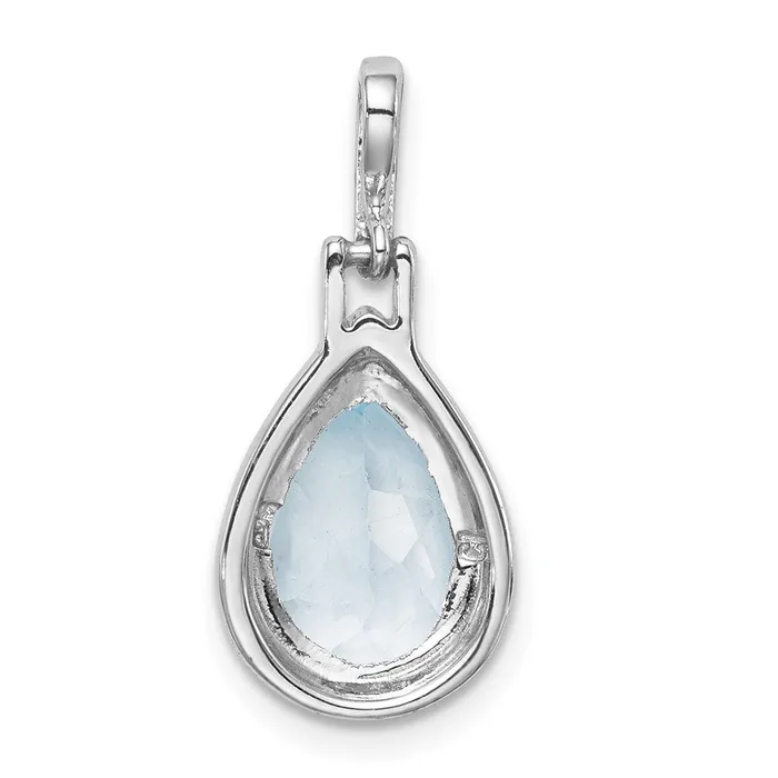 Goldia Necklaces Sterling Silver Rhodiumplated Blue Topaz Teardrop Pendant