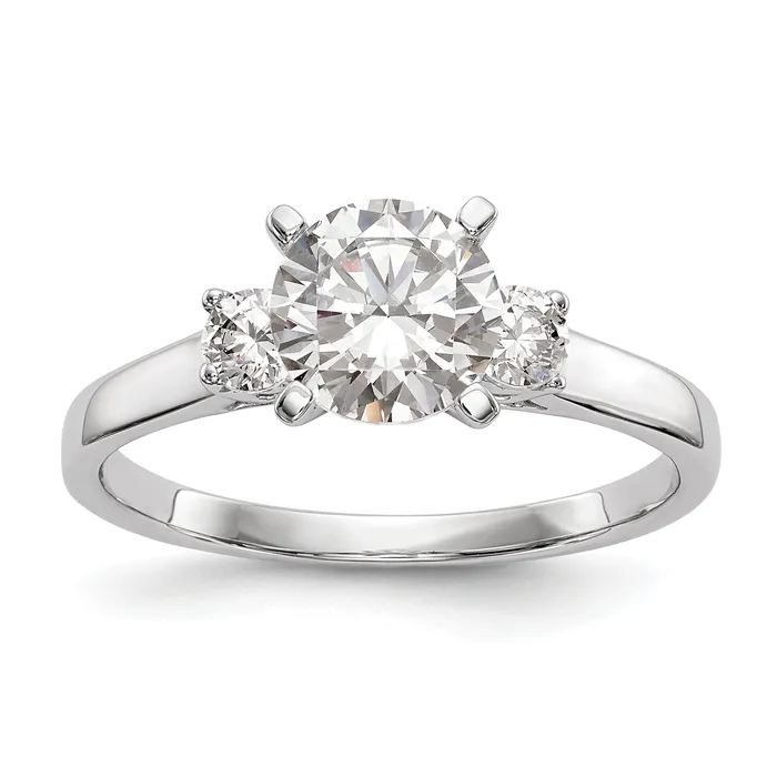 Goldia Rings 020ct CZ Solid Real 14K White Gold 3Stone Peg Set Engagement Ring Goldia Rings 020ct CZ Solid Real 14K White Gold 3Stone Peg Set Engagement Ring