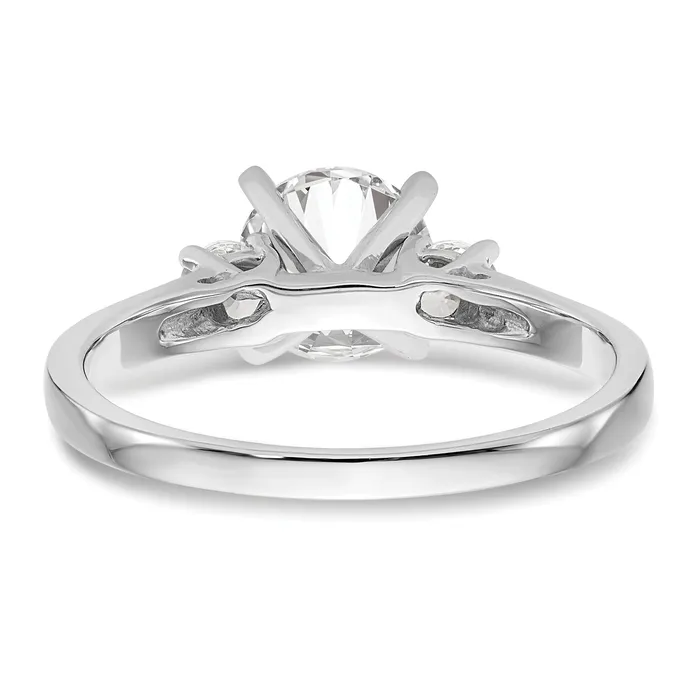 Goldia Rings 020ct CZ Solid Real 14K White Gold 3Stone Peg Set Engagement Ring