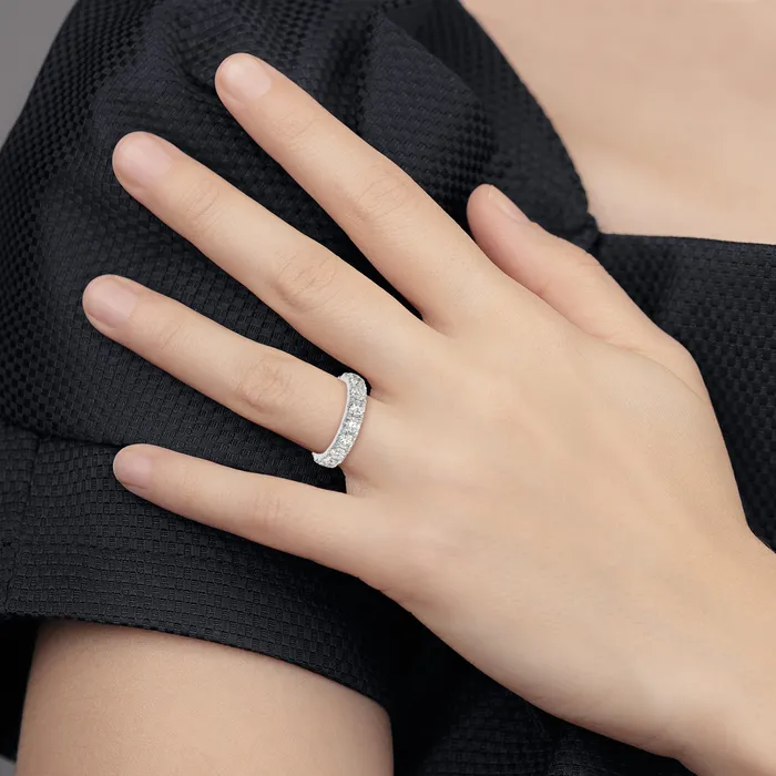 Goldia Rings 14k White Gold 2 Ct Lab Grown Diamond VSSI G Wedding Band Ring