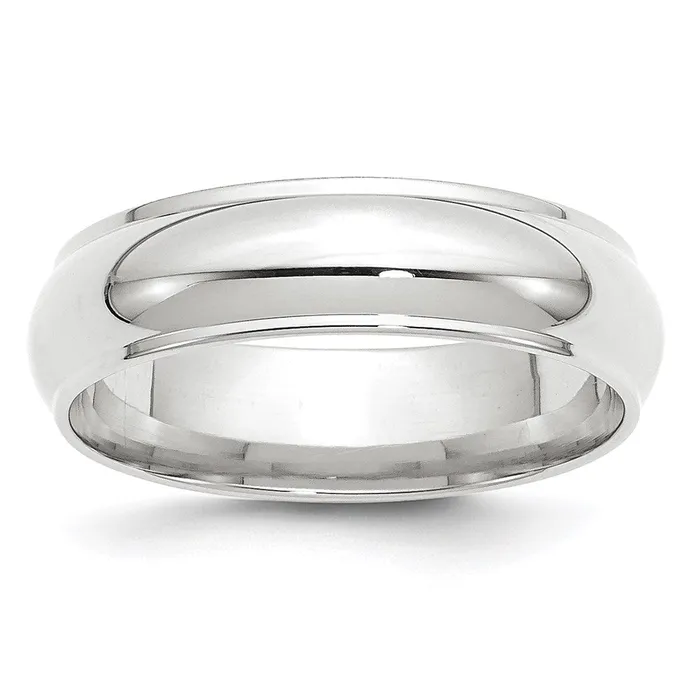 Goldia Rings Solid 10K White Gold 6mm Half Round with Edge MensWomens Wedding Band Ring Size 7 Goldia Rings Solid 10K White Gold 6mm Half Round with Edge MensWomens Wedding Band Ring Size 7