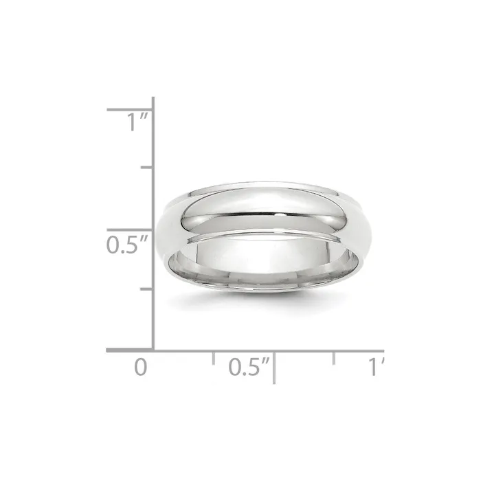 Goldia Rings Solid 10K White Gold 6mm Half Round with Edge MensWomens Wedding Band Ring Size 7 Goldia Rings Solid 10K White Gold 6mm Half Round with Edge MensWomens Wedding Band Ring Size 7