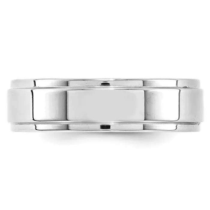 Goldia Solid 14K White Gold 6mm Flat with Step Edge MensWomens Wedding Band Ring Size 14 Rings Goldia Solid 14K White Gold 6mm Flat with Step Edge MensWomens Wedding Band Ring Size 14 Rings