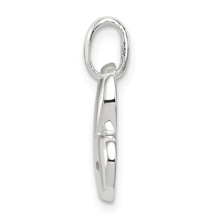 Goldia Sterling Silver Polished Diamond Heart Pendant Necklaces