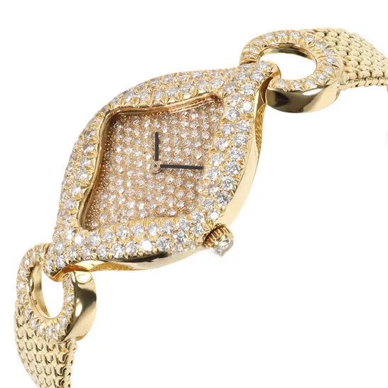 JMS always Watches Original Preowned Gerald Genta Royama Hand Wind Diamond Gold Dial Ladies Watch G20567 JMS always Watches Original Preowned Gerald Genta Royama Hand Wind Diamond Gold Dial Ladies Watch G20567