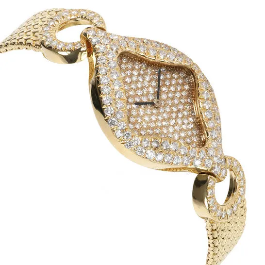 JMS always Watches Original Preowned Gerald Genta Royama Hand Wind Diamond Gold Dial Ladies Watch G20567 JMS always Watches Original Preowned Gerald Genta Royama Hand Wind Diamond Gold Dial Ladies Watch G20567